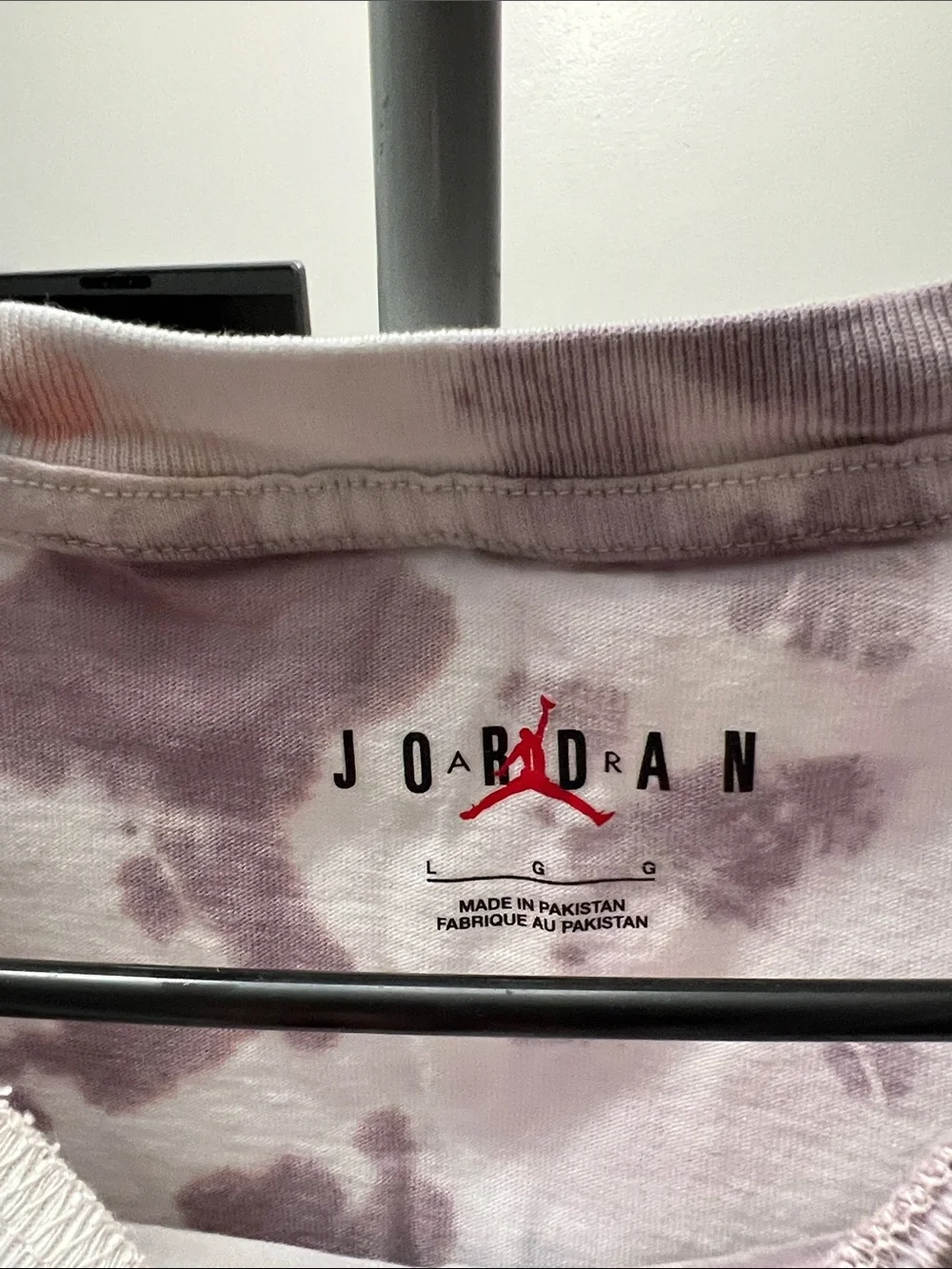 NWOT Jordan AJ Logo Tie-Dye Tee in Lavender and Coral